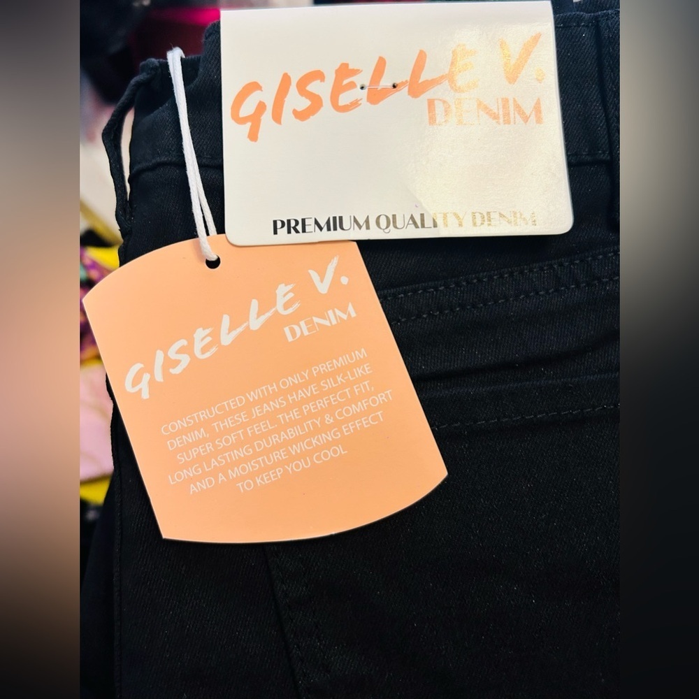 Giselle V NWT SZ 11 black high rise skinny 5 pocket jeans Waist 28-30 inseam 29” - Picture 4 of 4